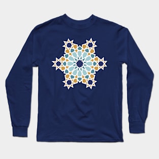 Stars over the Sea Arabic Tiles Long Sleeve T-Shirt
